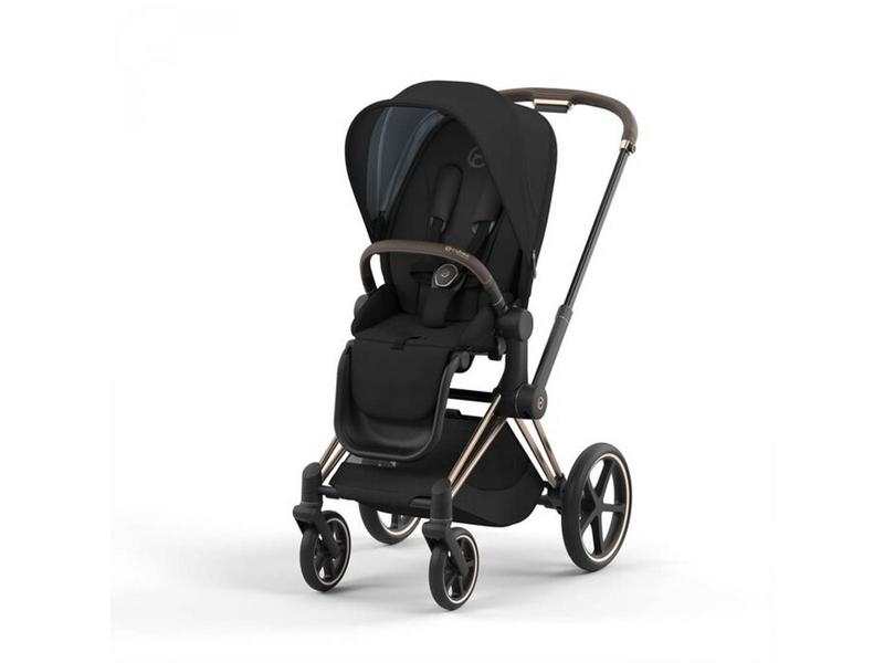 Poussette PRIAM 4 châssis Rose Gold habillage Deep black
