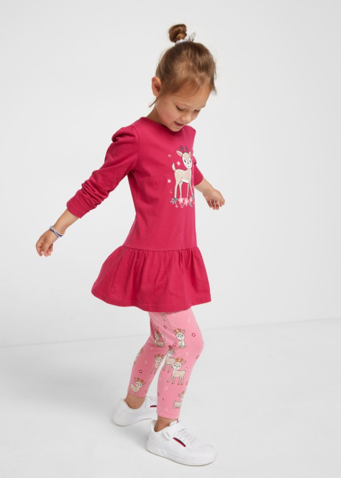 Mädchen Jerseykleid + Leggings (2tlg. Set)