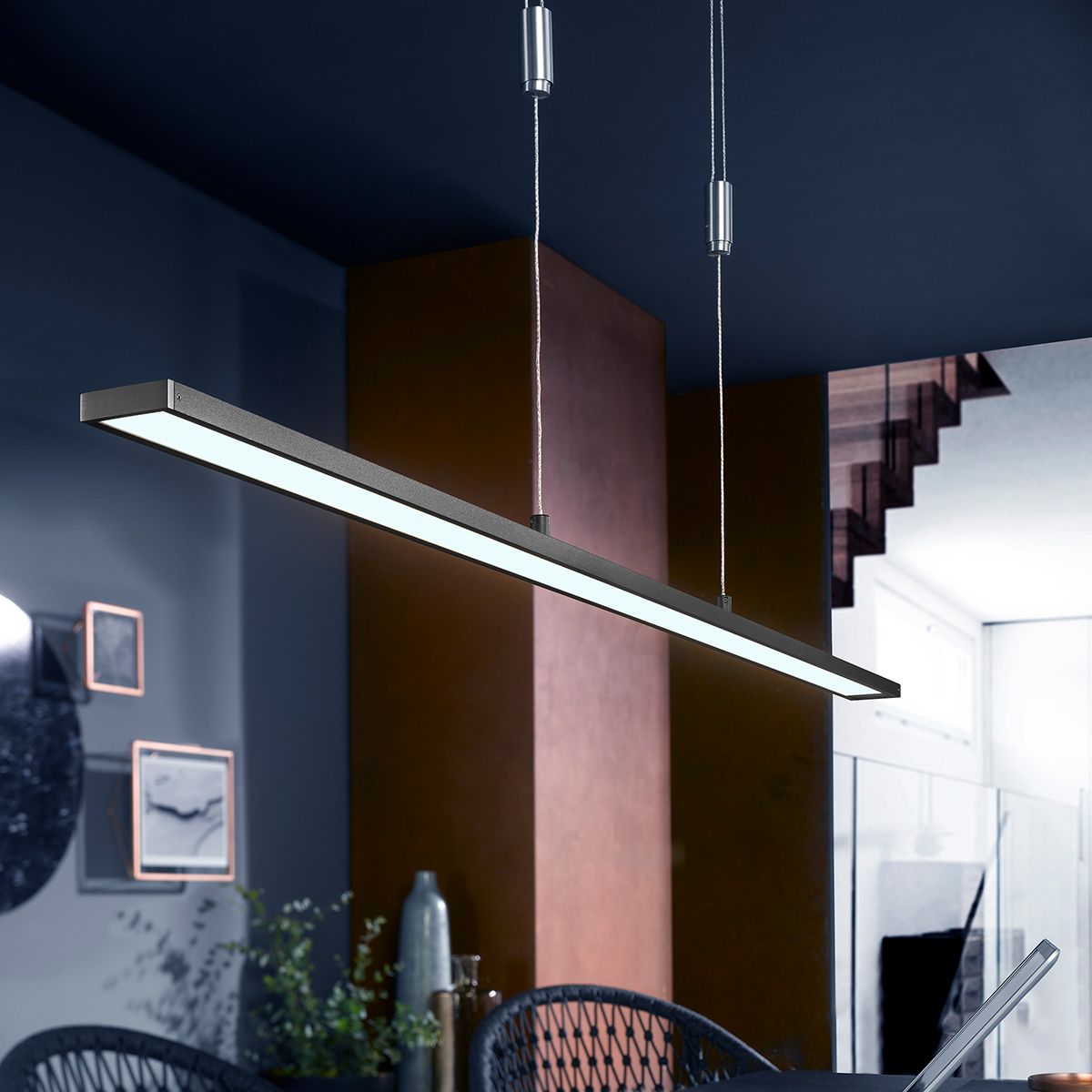 Fischer & Honsel LED Pendelleuchte Metz-TW Schwarz 120 cm
