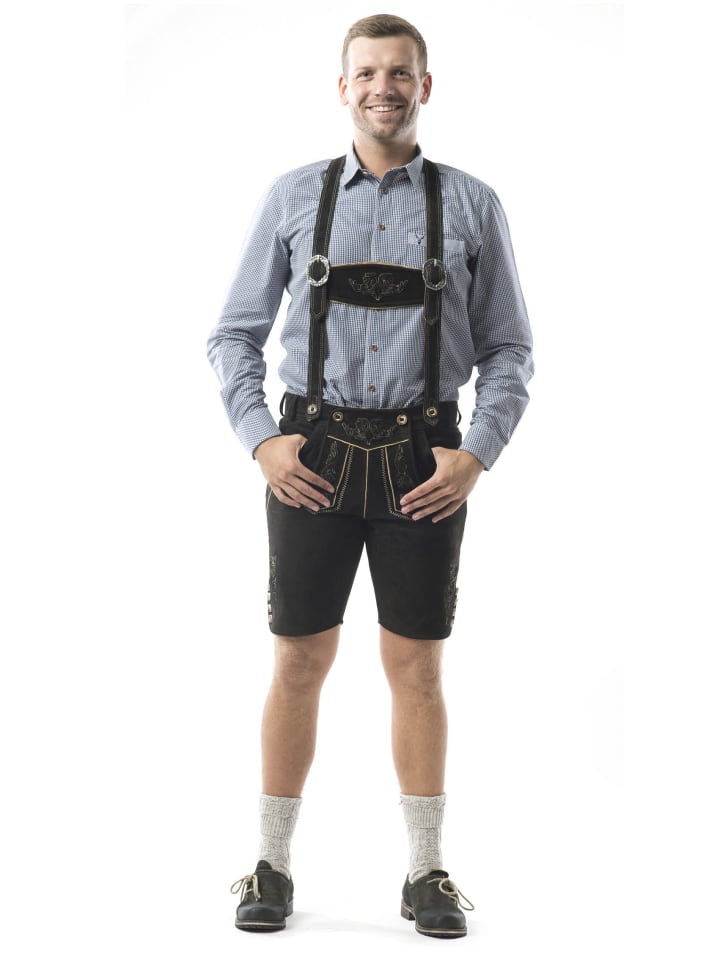 Nübler Trachtenhemd Langarm Einöde in Blau günstig kaufen