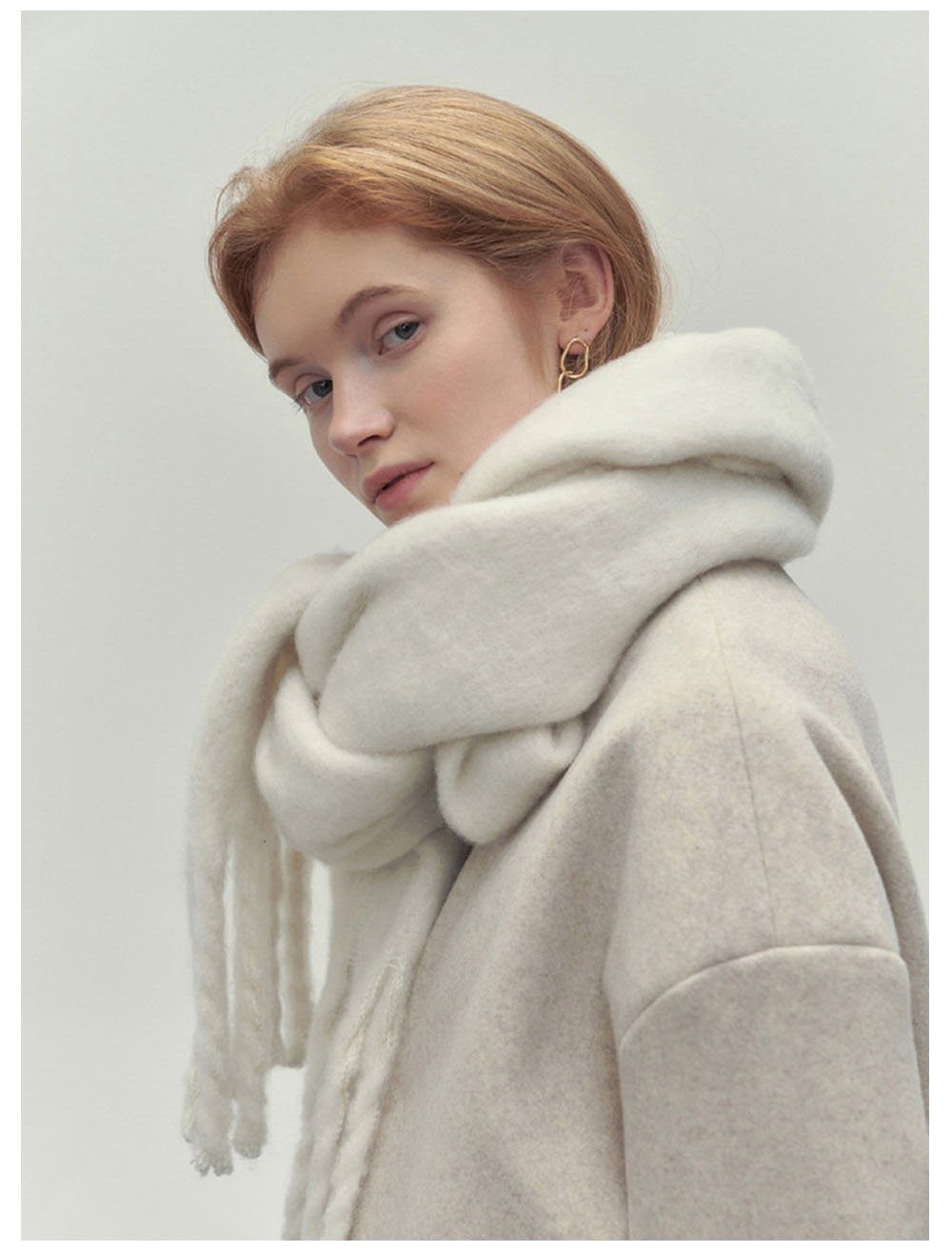 Deliana.makeup Modeschal Ladies Winter Warm Solid Colour Schal mit Quasten, Damenschal, modisch und vielseitig, weich und bequem