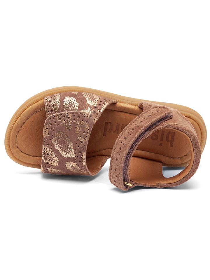 bisgaard Leder-Sandalen in Hellbraun/ Gold günstig kaufen