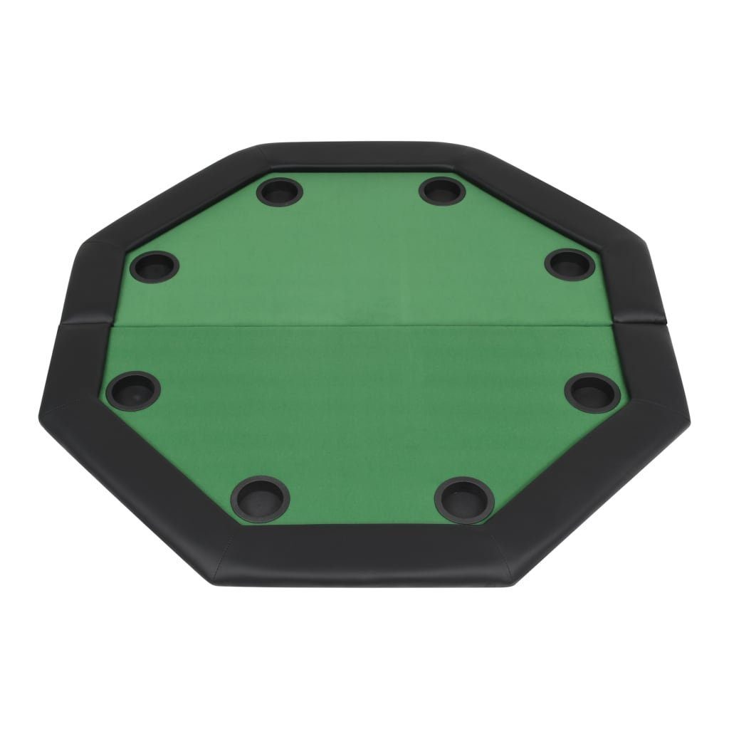 vidaXL Spieltisch 8-Spieler Poker Klapptisch 2-fach Zuklappbar Achteckig Grün