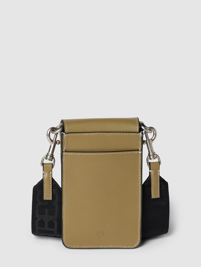 Handytasche mit Label-Details Modell 'Mobile' in taupe