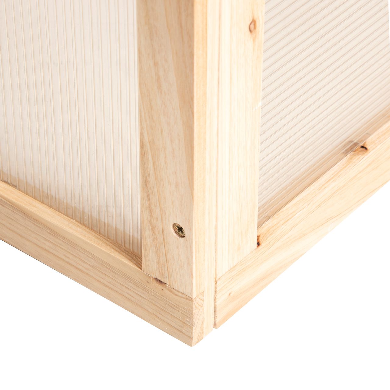 Outsunny Frühbeet Gewächshaus Treibhaus Frühbeetkasten Pflanzenbeet mit Abdeckung aus Holz und Polycarbonat wetterfest Natur 102 x 71 x 53 cm