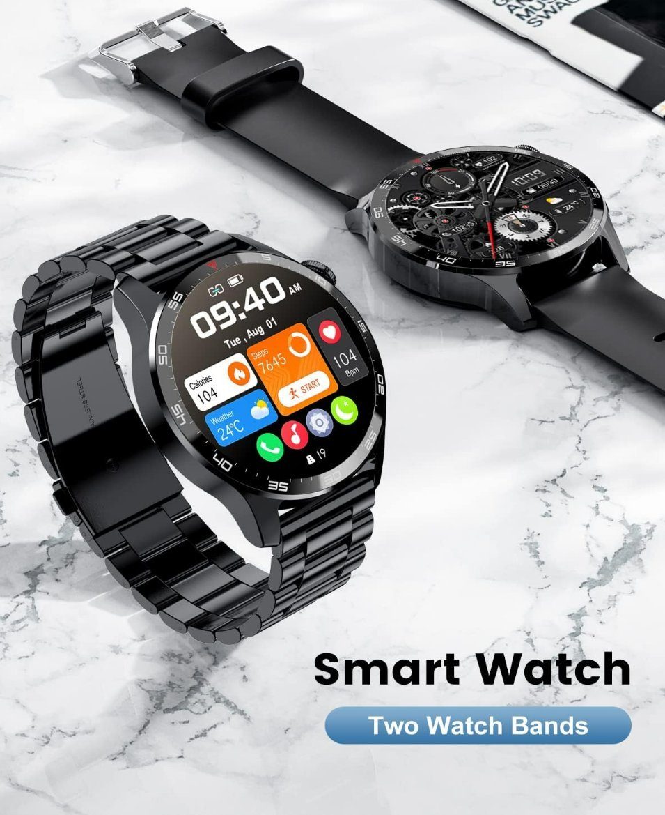 Lige Smartwatch (iOS Android), Herren Premium Mit Telefonfunktion Smart Watch iOS Android