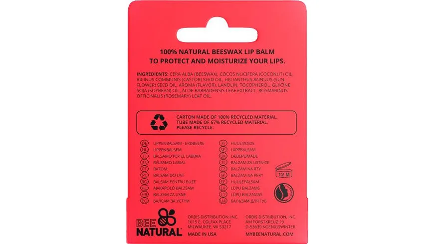 BEE NATURAL Lippenbalsam Strawberry 4.2 g