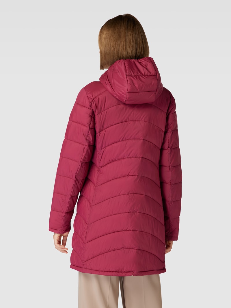 Steppjacke mit Kapuze Modell 'SIBIRIA' in bordeaux rot