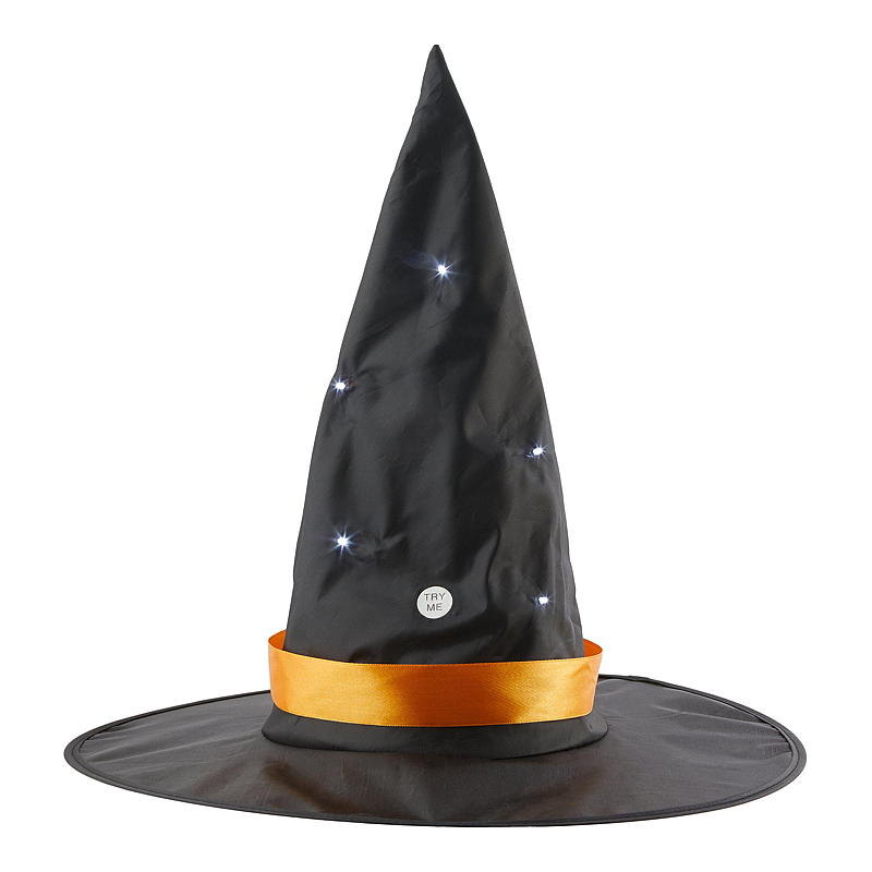 Aå Heksehatt m/LED Halloween