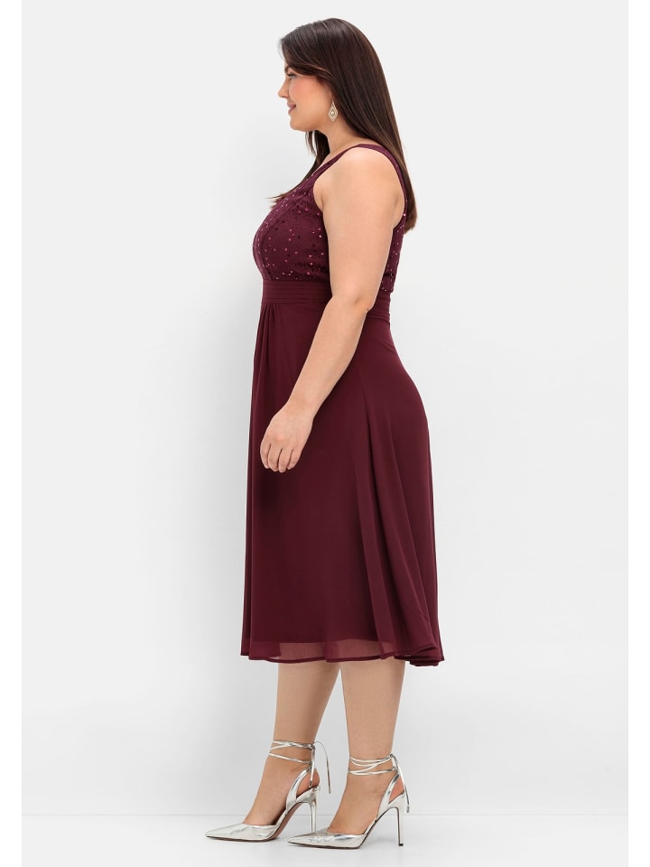 sheego Abendkleid in aubergine günstig kaufen