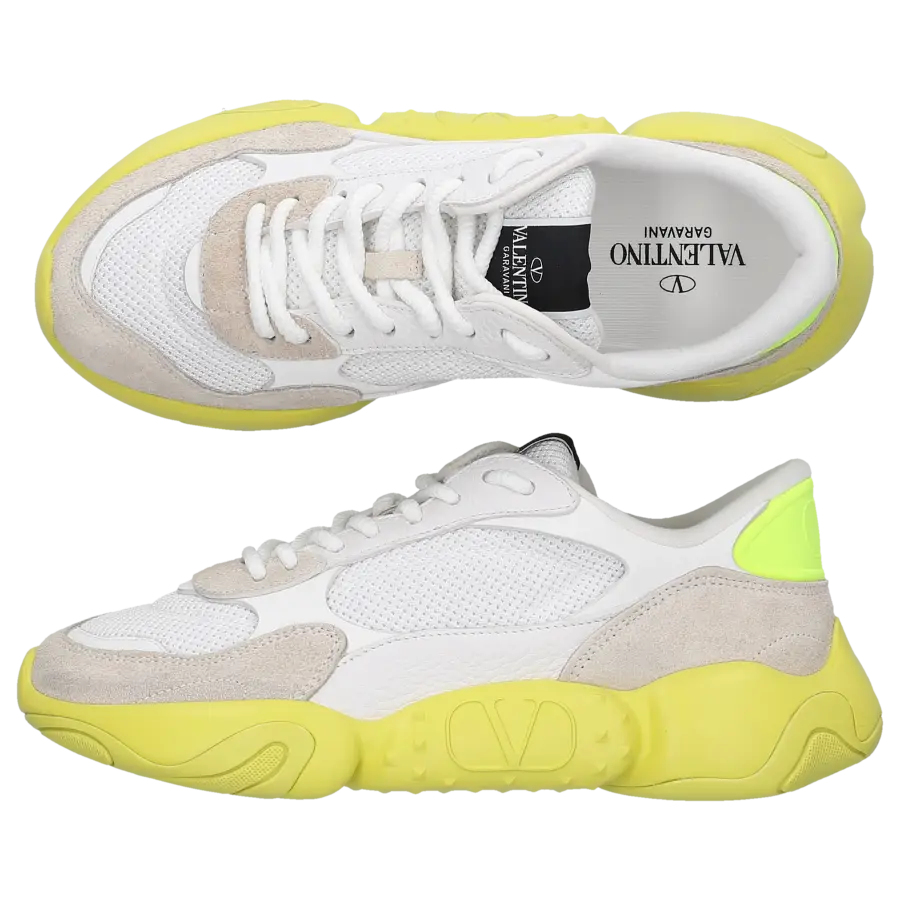 Valentino Garavani - Sneaker low BUBBLEBACK Veloursleder - gelb