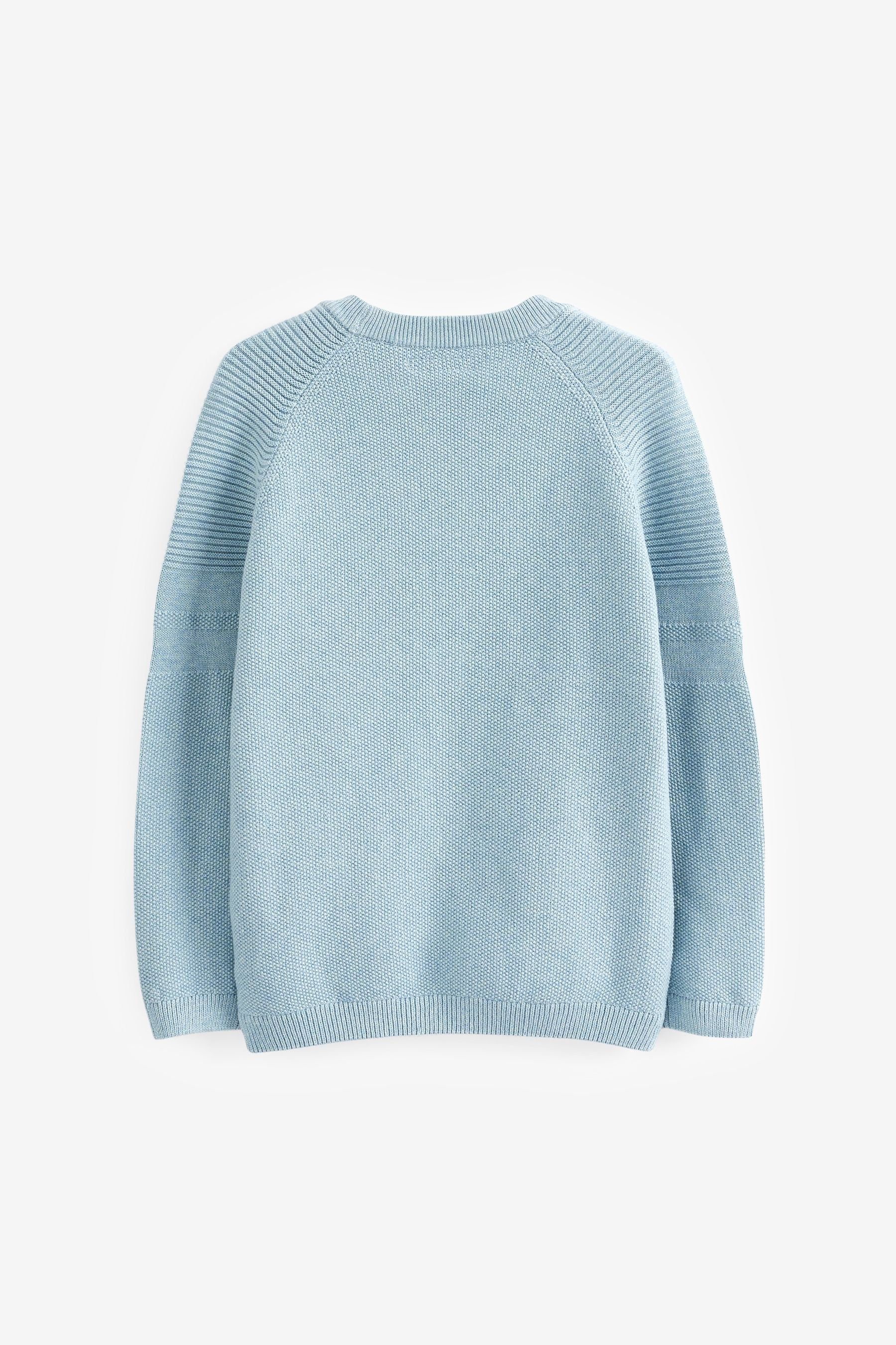 Next Rundhalspullover Pullover mit Struktur ohne Hirsch (1-tlg)