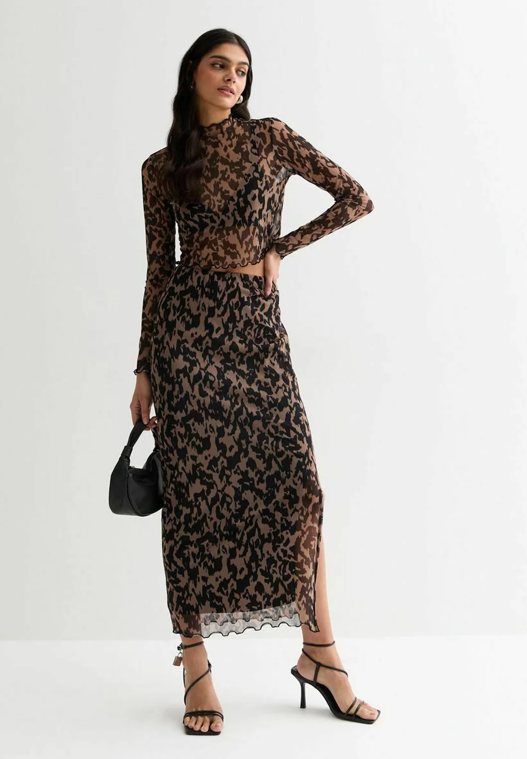 New Look ANIMALSPLIT HEM MIDI - Falda de campana