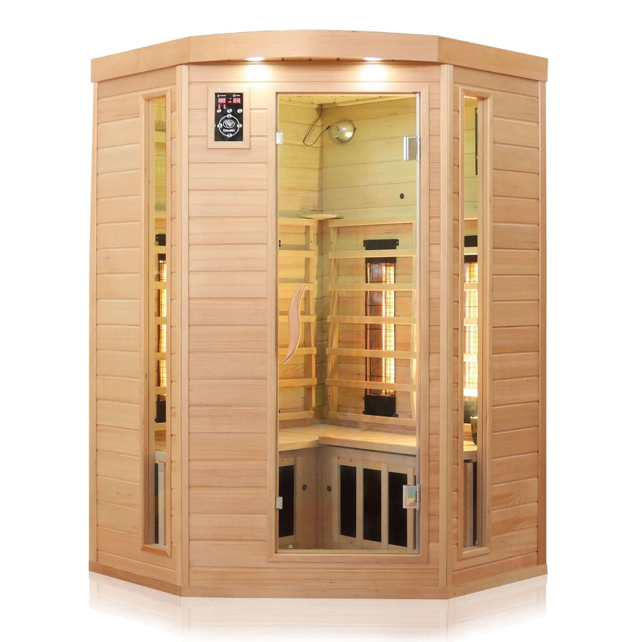 TroniTechnik Dewello® Infrarotkabine Infrarotsauna Wärmekabine LAKEFIELD 3 140cm x 140cm 5 Vollspektrumstrahler