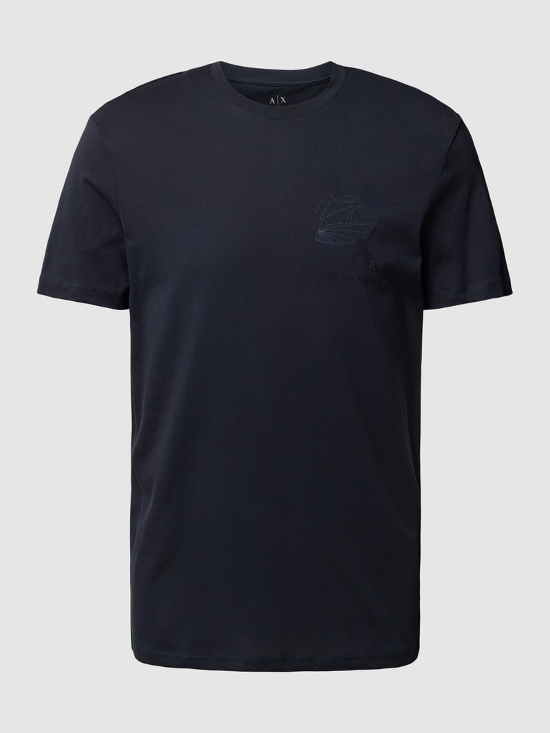 T-Shirt mit Label-Motiv-Print Modell 'AX Eage' in dunkelblau