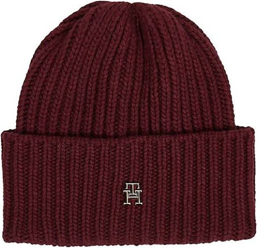 TOMMY HILFIGER Damen Strickmütze mit Wolle und Kaschmir LIMITLESS CHIC BEANIE