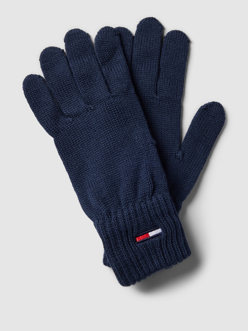 Handschuhe mit Label-Stitching in marineblau