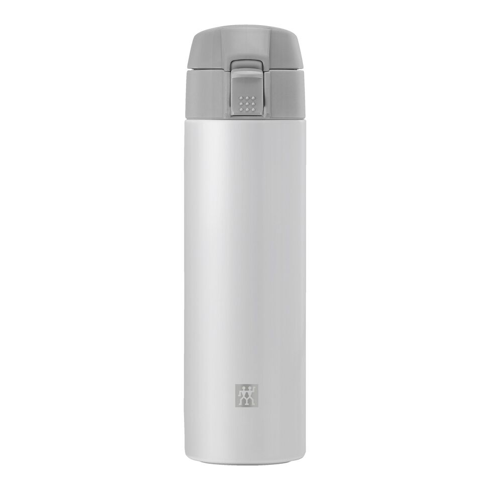 Thermobecher, 450 ml, Edelstahl, Weiß-grau