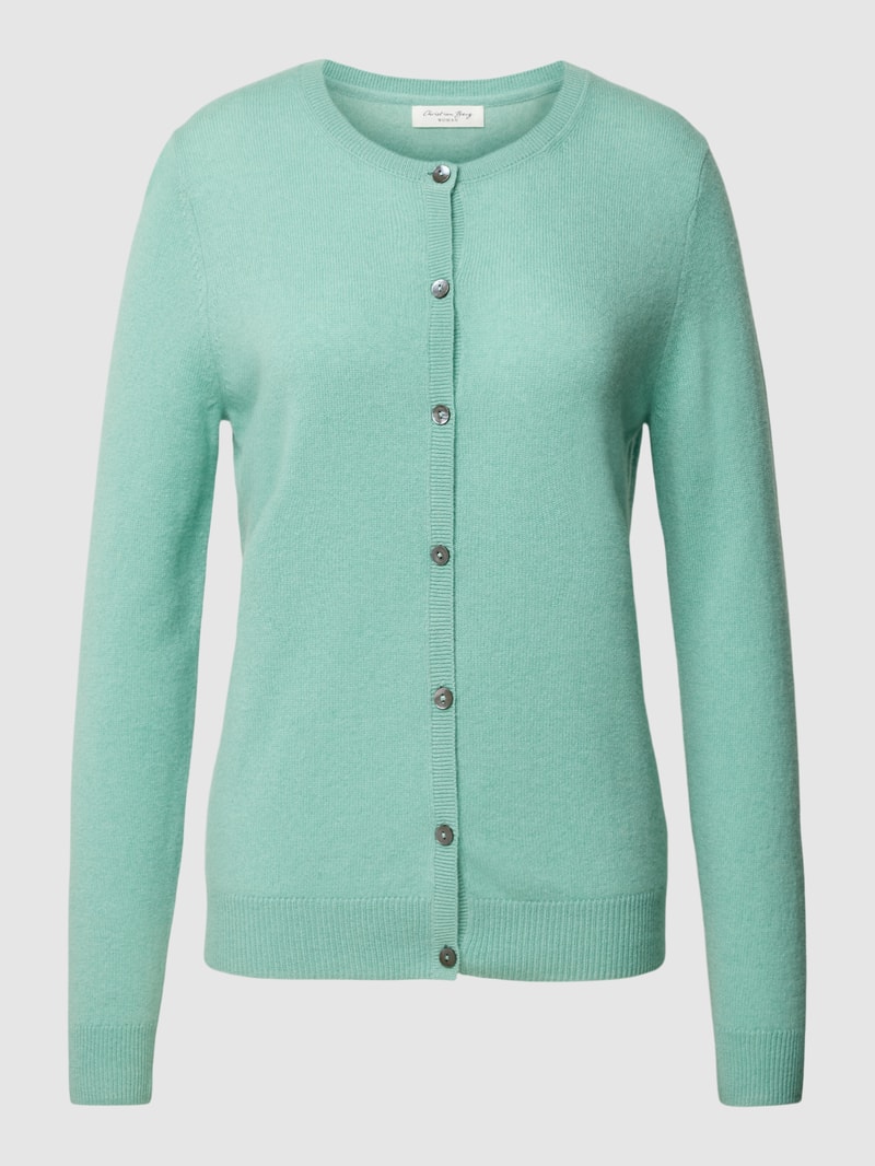 Strickjacke aus Kaschmir mit Knopfleiste in schilf