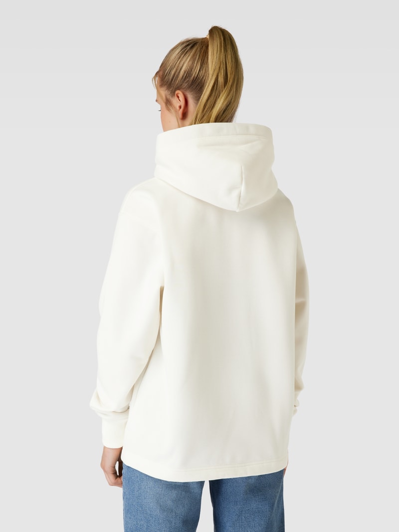Hoodie mit Label-Details in ecru
