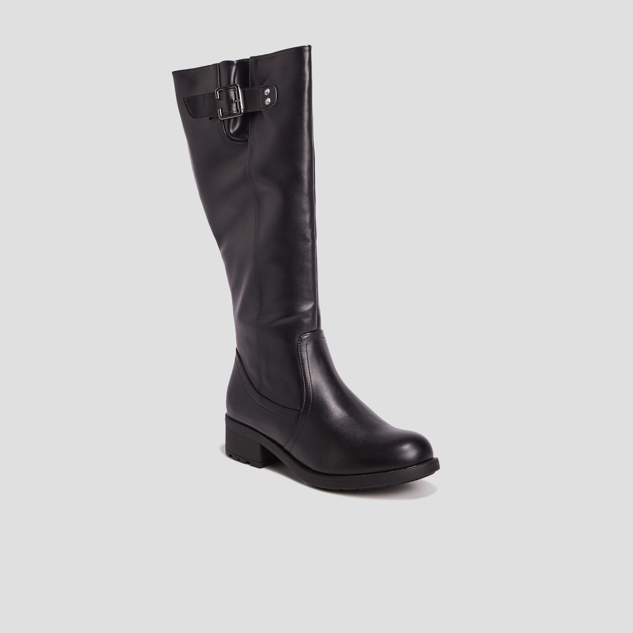 Bottes à talons carrés noir femme | La Halle