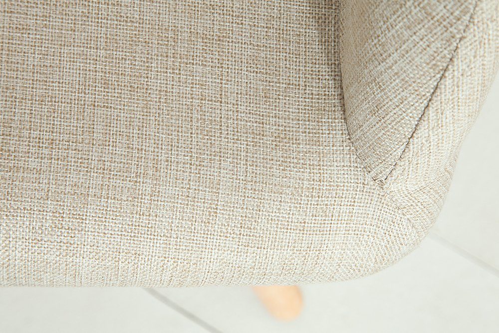 riess-ambiente Polsterstuhl SCANDINAVIA MEISTERSTÜCK beige / natur (Einzelartikel, 1 St), Esszimmer · Webstoff · Massivholz · mit Armlehne · Retro Design