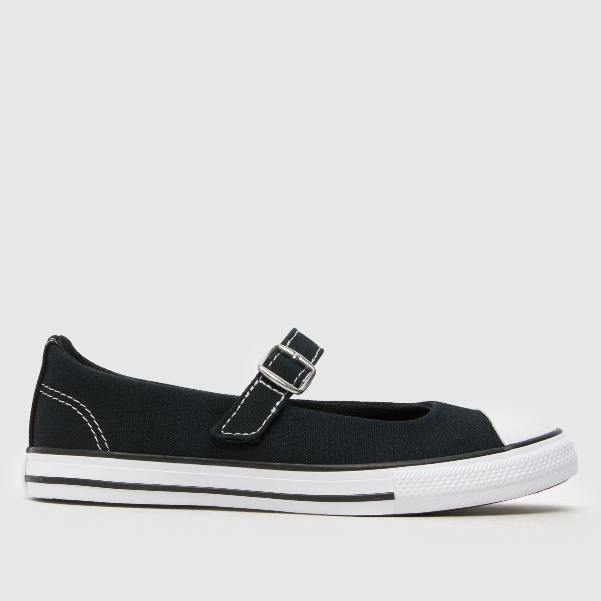 Converse svarta och vita, fina Mary Jane-skor för flickor och juniorer