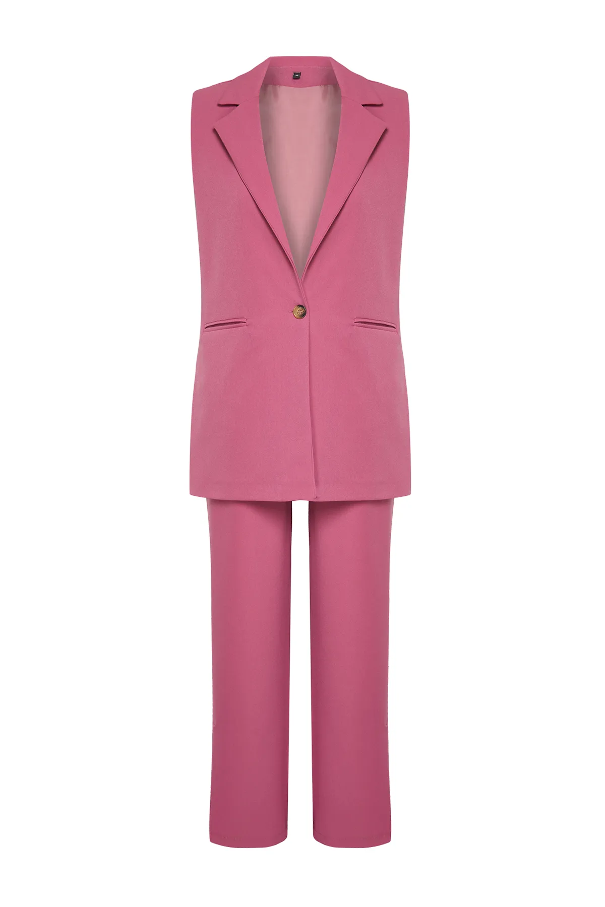 Trendyol Collection  Lilafarbenes Set aus Weste mit normaler Passform und Hose mit weitem Bein, gewebtes Unter-Oberteil-Set TWOSS24AU00019