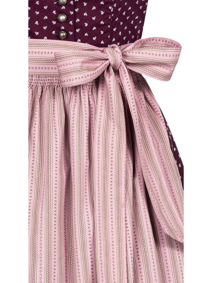 Nübler Dirndl midi Rita in Weinrot-Rosa günstig kaufen