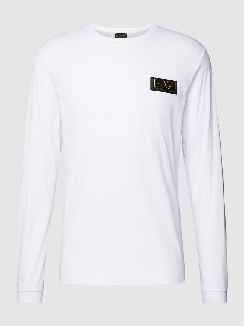 Longsleeve mit Label-Patch in weiß
