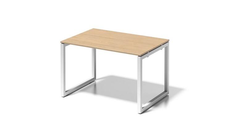 Cito Schreibtisch, 740 mm höhenfixes O-Gestell, H 19 x B 1200 x T 800 mm, Dekor ahorn, Gestell verkehrsweiß
