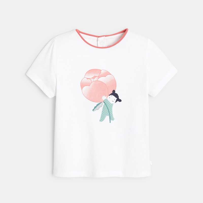 T-shirt camélia rose bébé fille