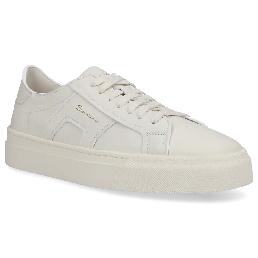 Santoni - Sneaker low DOUBLE BUCKLE Kalbsleder - weiß