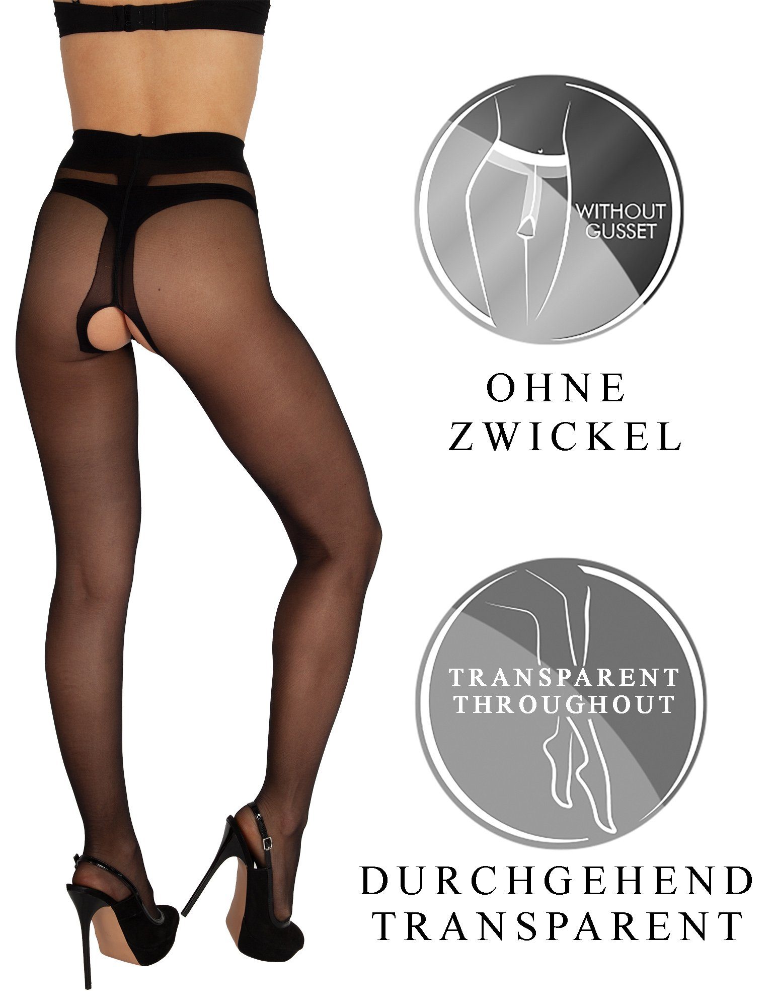 BANANALU Ouvert Strumpfhose Ouvert Strumpfhose mit offenem Schritt 20 DEN (1 St)