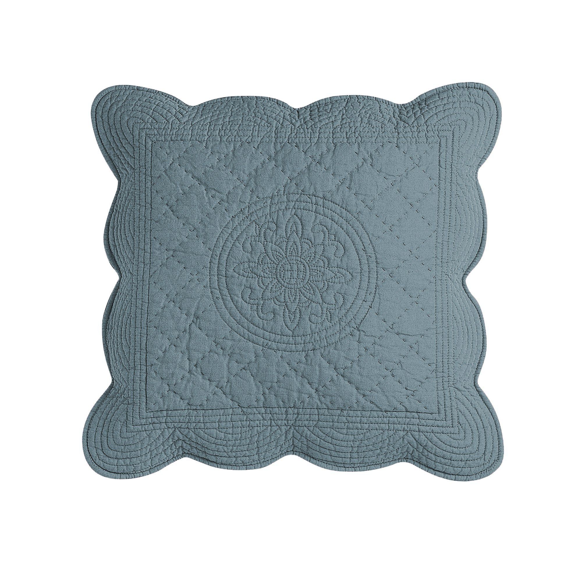 Housse coussin unie style boutis Cassandre