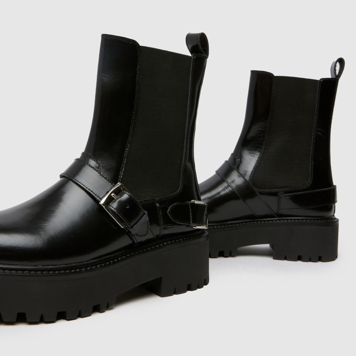 Schuh – Ariah – Svarta läderstövlar med spänne