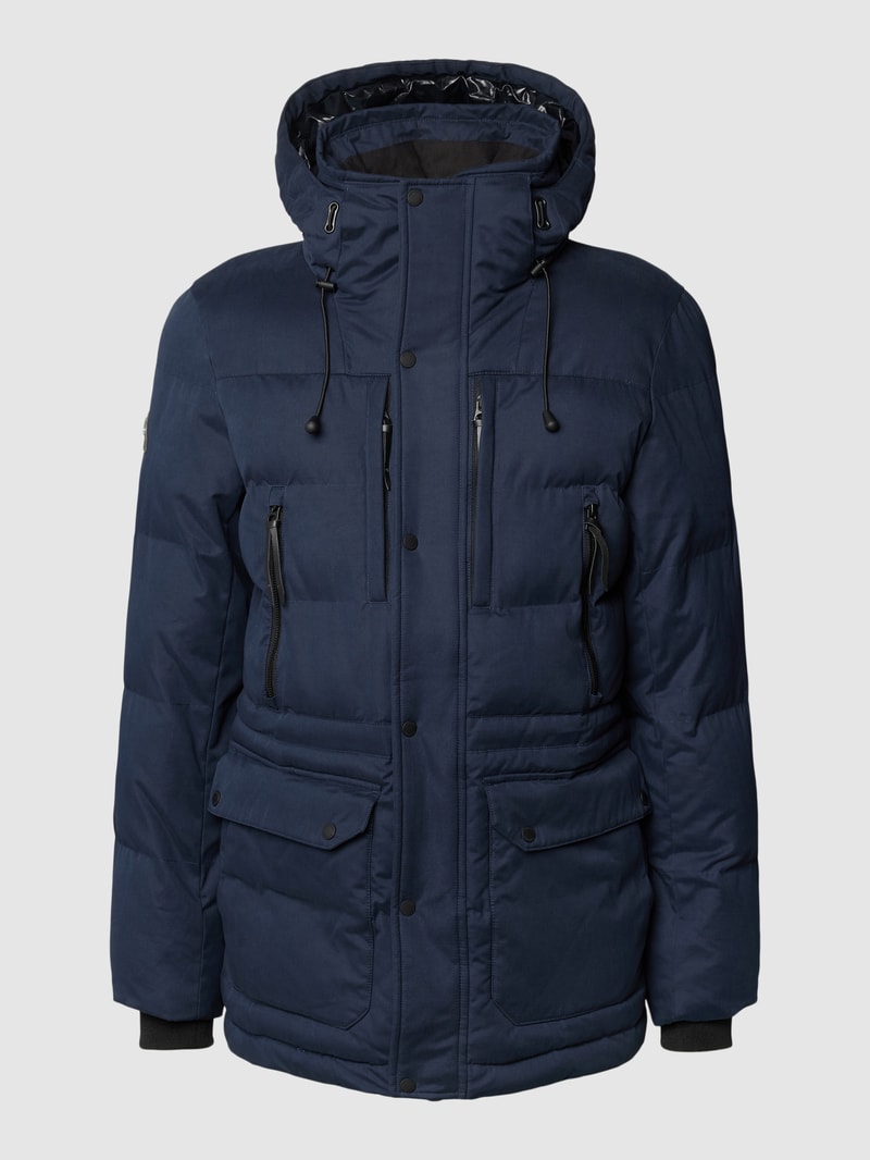 Steppjacke mit Kapuze in marineblau