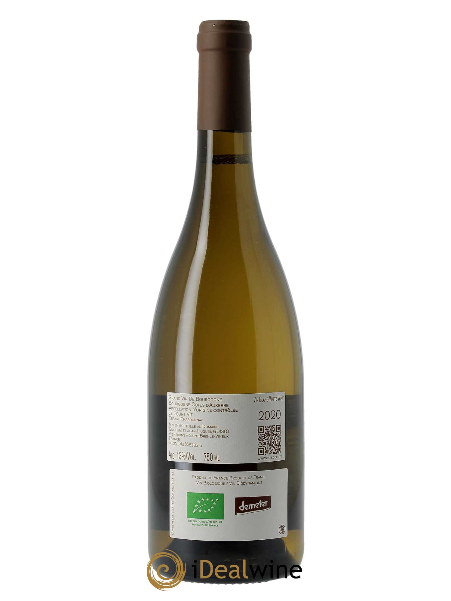 Bourgogne Côtes d'Auxerre Le Court Vit Goisot  2020 - Lot de 1 Bouteille