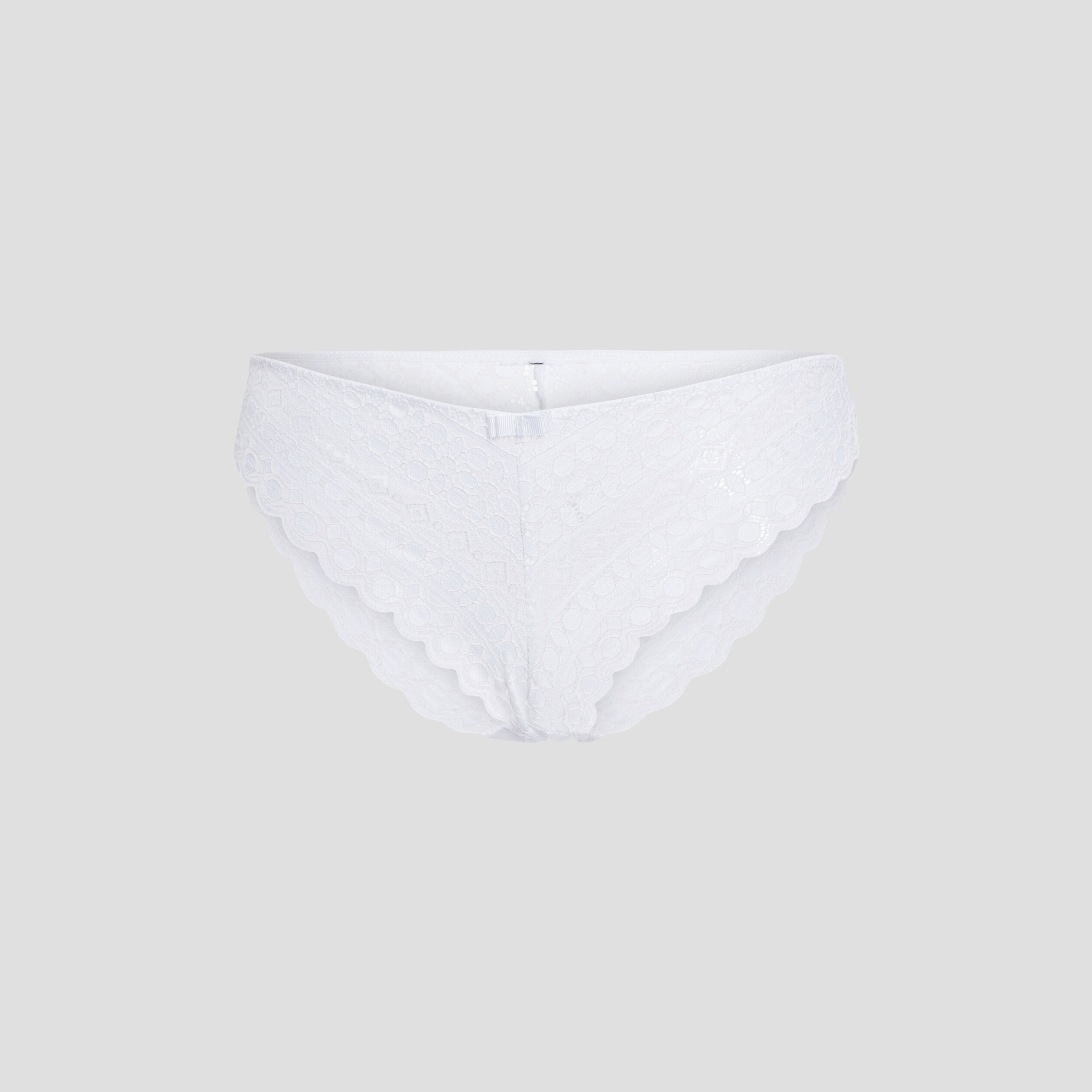Culotte en dentelle taille élastiquée blanc femme | La Halle