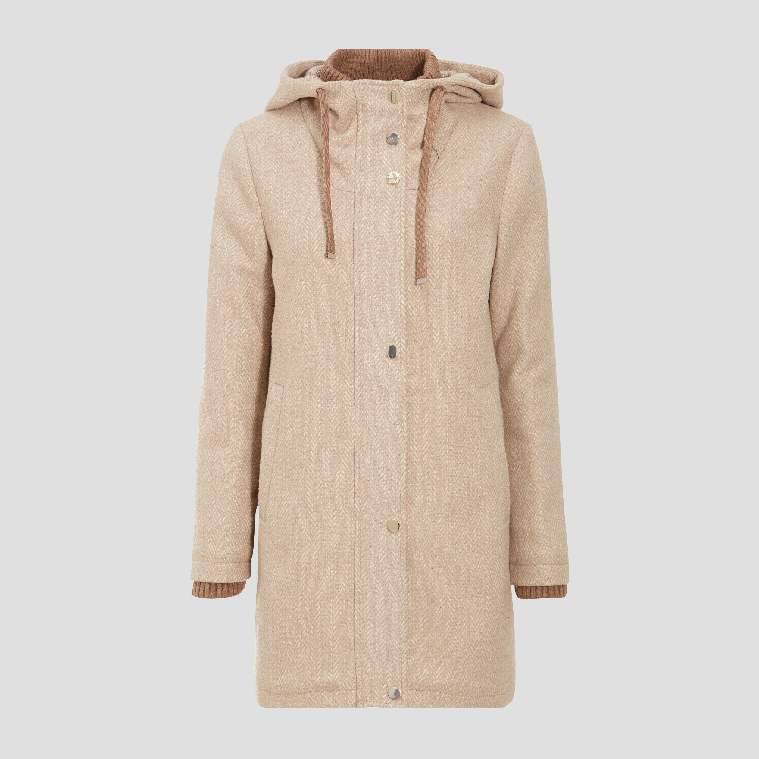 Parka droite à capuche sable femme | Cache Cache
