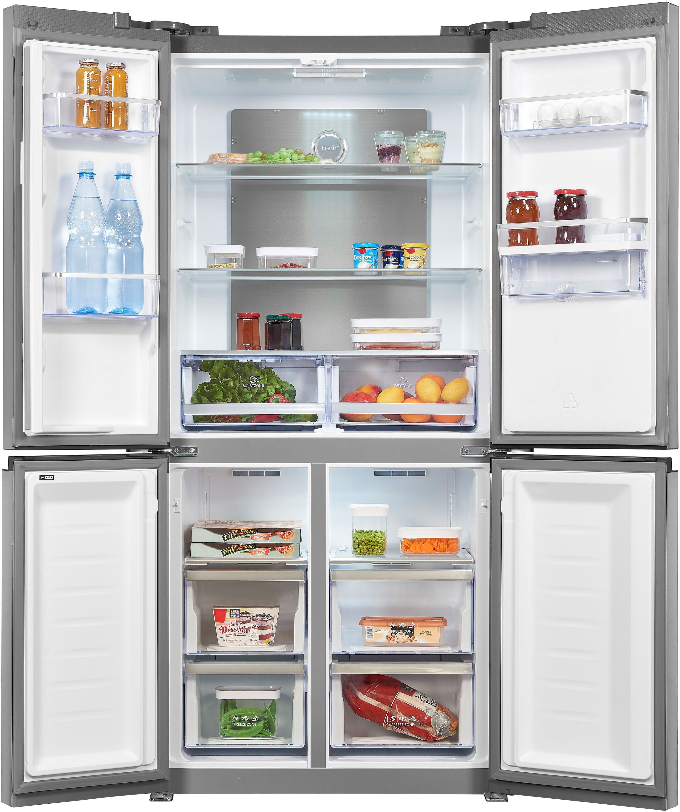 exquisit Multi Door MD430-100-WS-200E inoxlook, 183,0 cm hoch, 83,6 cm breit