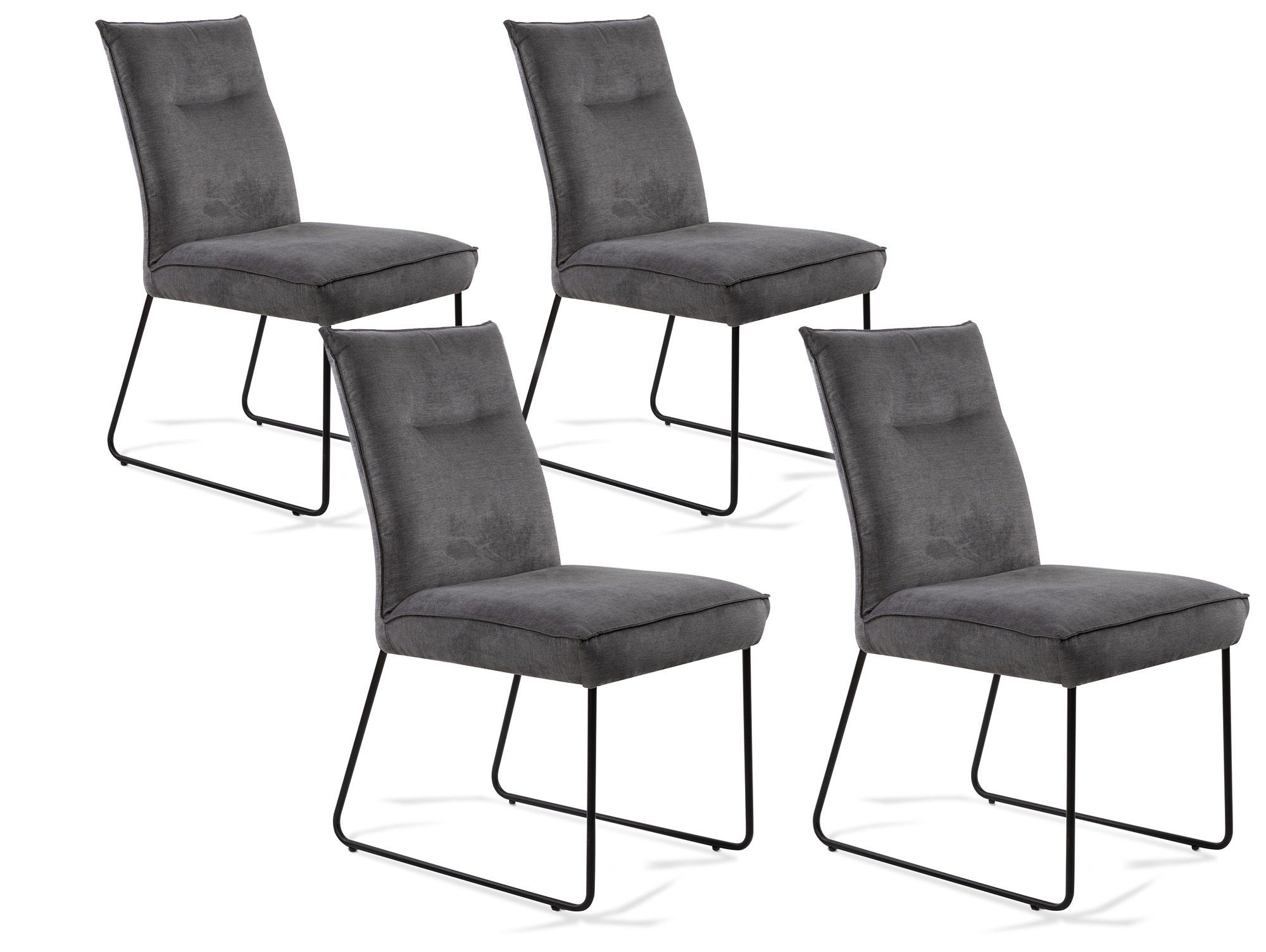 Moebel-Eins Polsterstuhl, MALVIN II 4er Set Polsterstühle, Gestell Metall/Stoffbezug