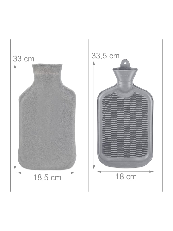 relaxdays Wärmflasche in Grau - 1,5l günstig kaufen onesize