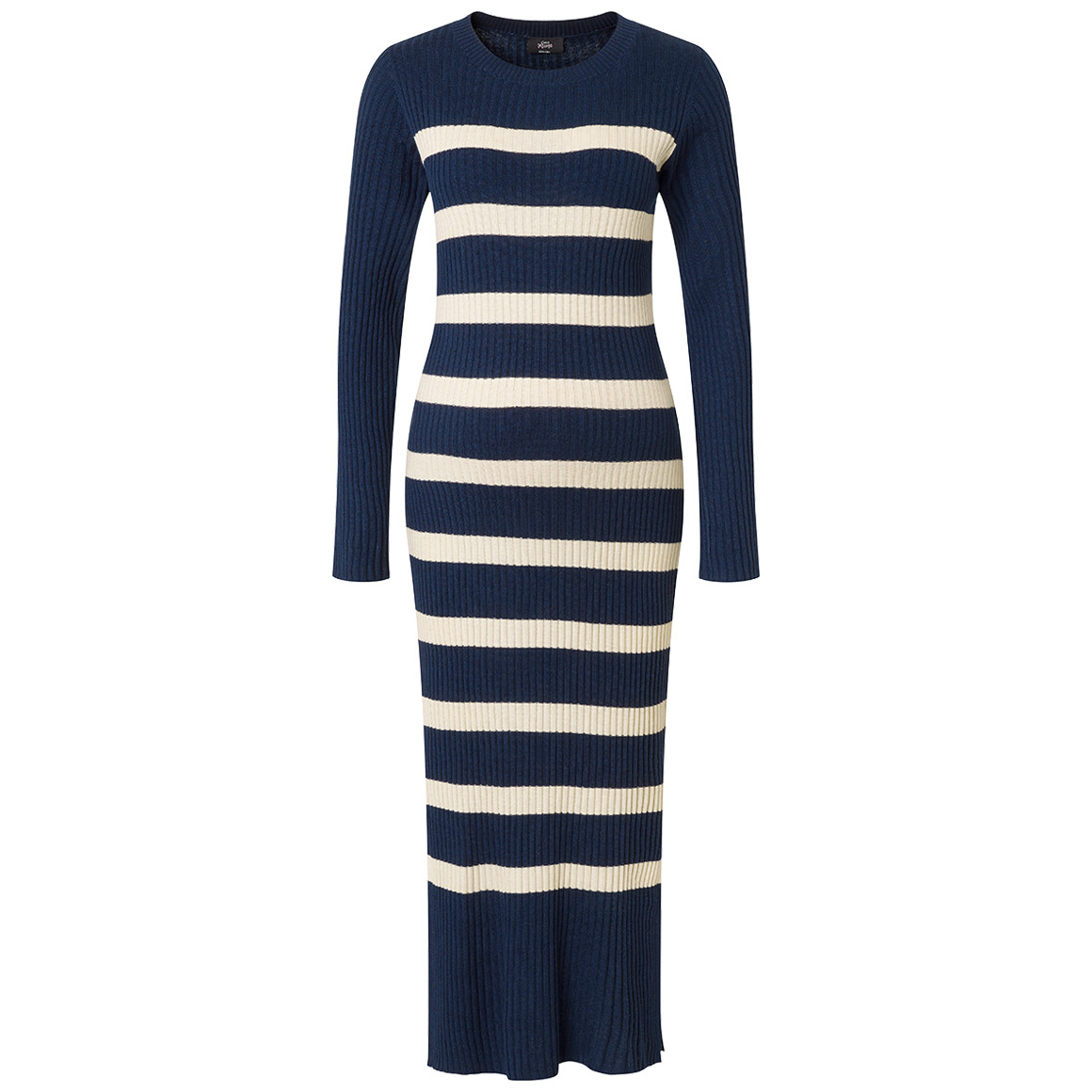 Damen Umstands-Strickkleid mit Streifen
