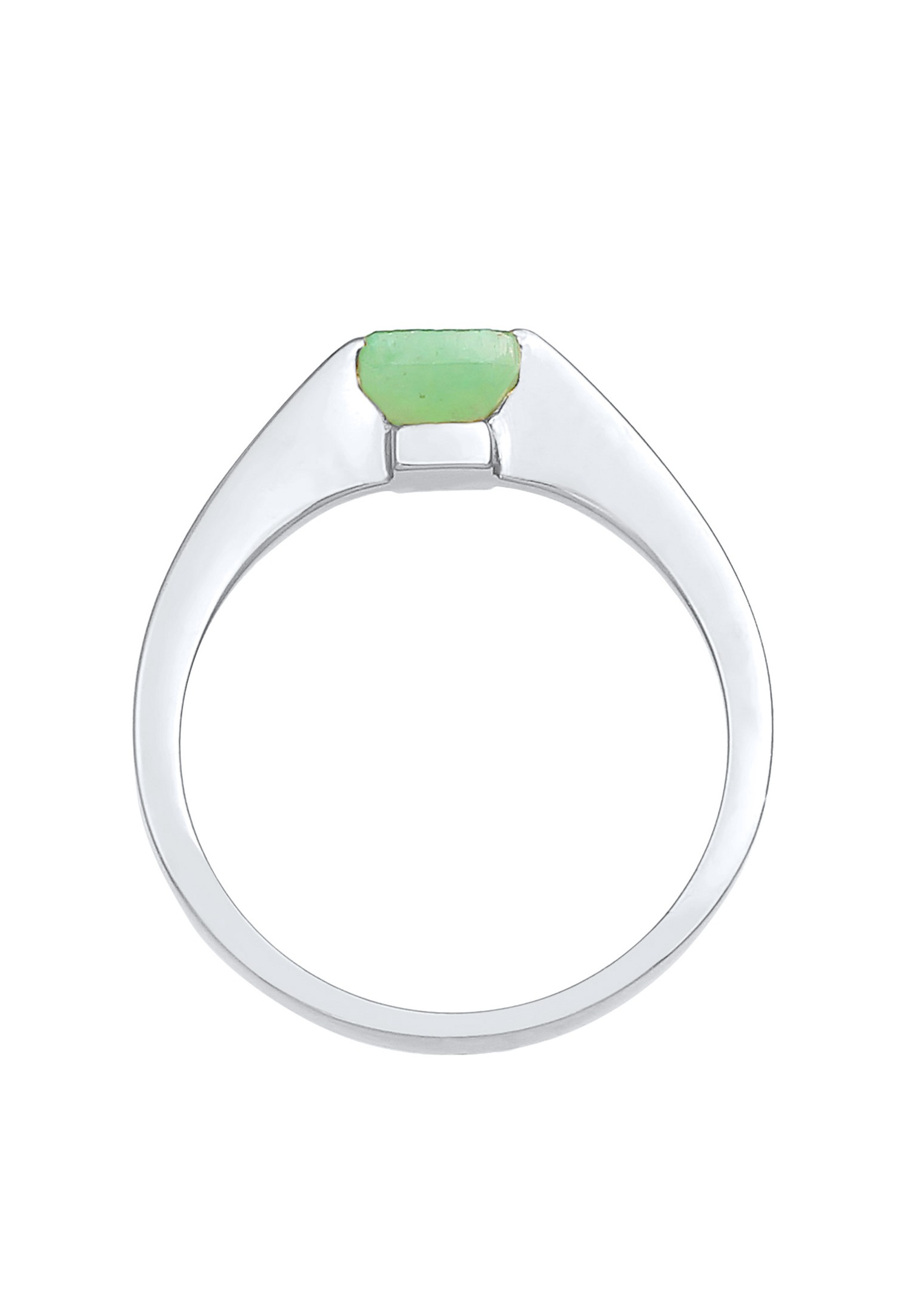 Anello classico ed elegante da donna Elli PREMIUM con piramide e pietre preziose di giada in argento sterling 925 placcato oro