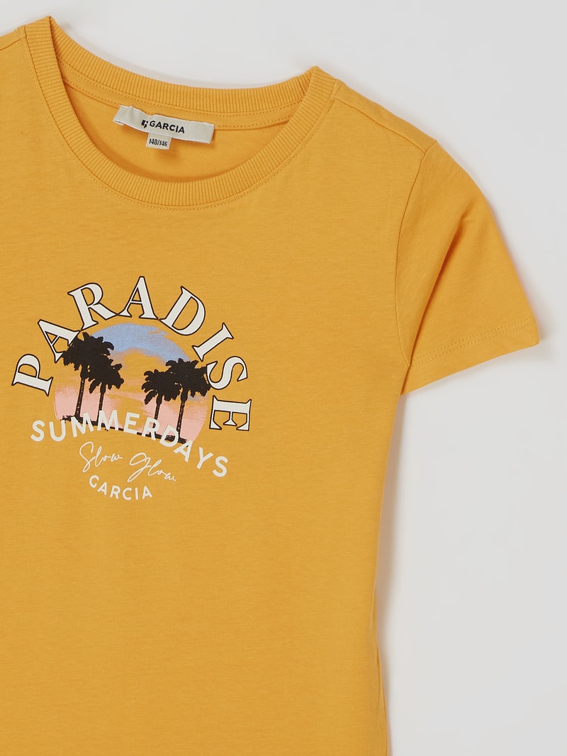 T-Shirt mit Print in gelb