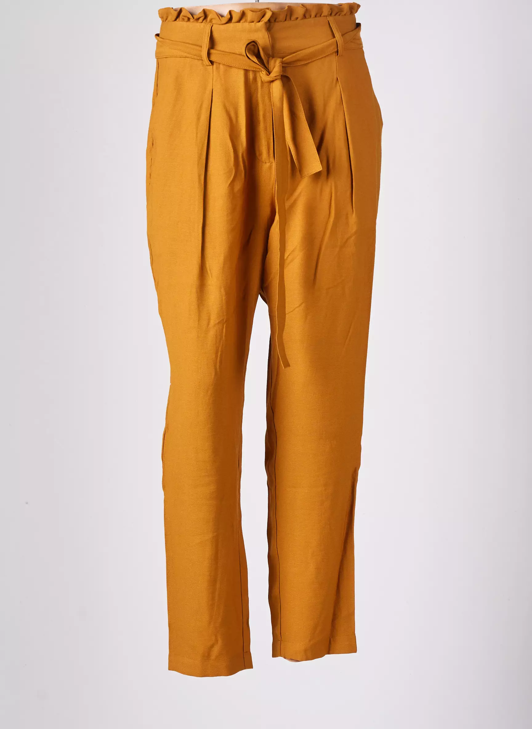 Cache Cache Pantalons Droits Femme couleur jaune