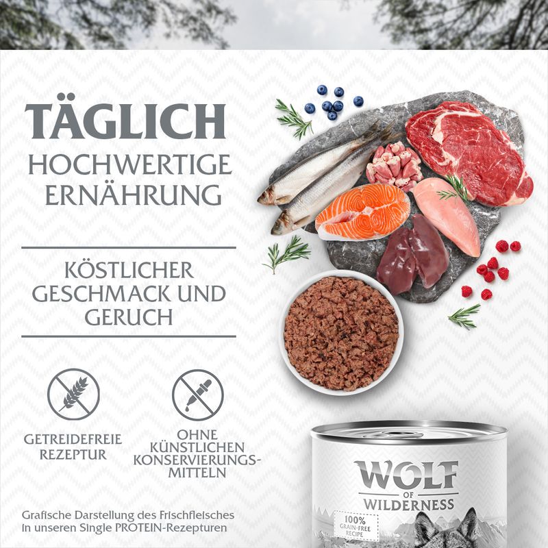 Wolf of Wilderness Adult 6 x 800 g - Single Protein