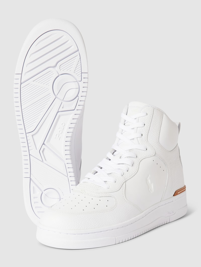 High Top Sneaker mit Label-Details Modell 'MASTERS' in weiß