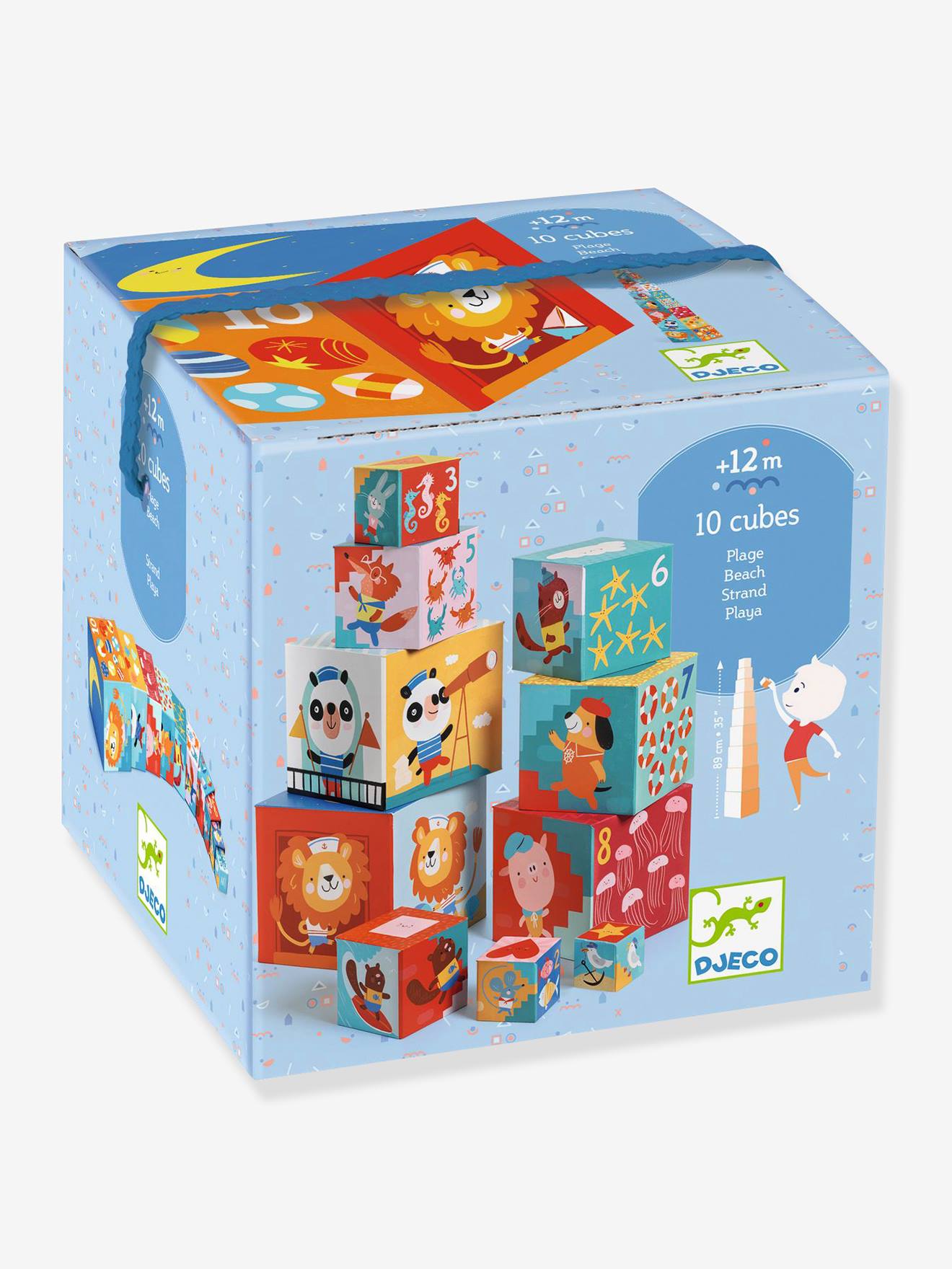 10 cubes Plage DJECO bleu